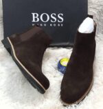 BOSS Hugo Boss Dark Brown Suede Chelsea Boots
