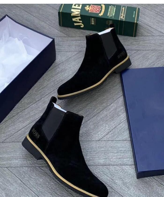 BOSS Hugo Boss Dark Brown Suede Chelsea Boots