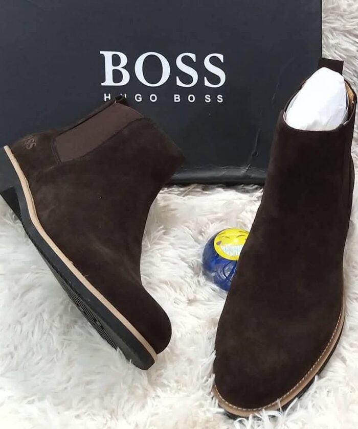 BOSS Hugo Boss Dark Brown Suede Chelsea Boots