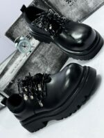 Black Chunky Double Sole Shoes
