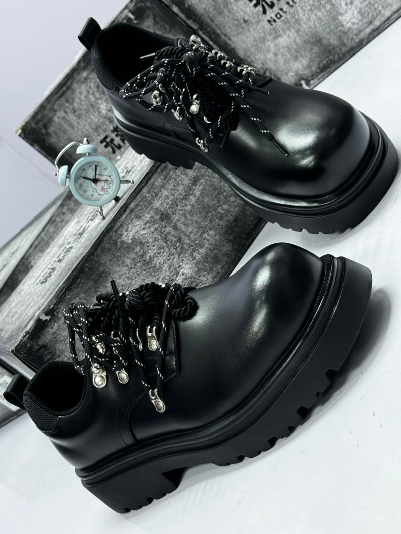 Black Chunky Double Sole Shoes Black Chunky Double Sole Shoes