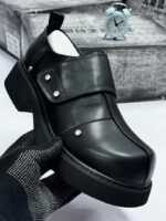 Black Chunky Platform Slip-On Shoes