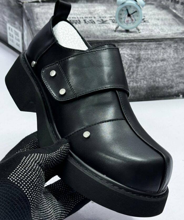 Black Chunky Platform Slip-On Shoes