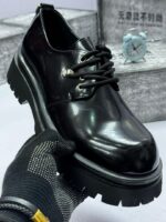 Black Glossy Derby Shoes