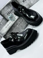 Black Glossy Derby Shoes