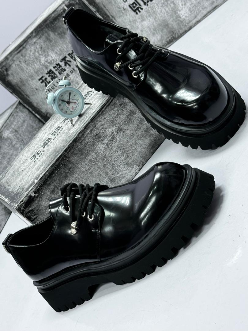 Black Glossy Derby Shoes Black Glossy Derby Shoes