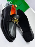 Black Leather Horsebit Loafers