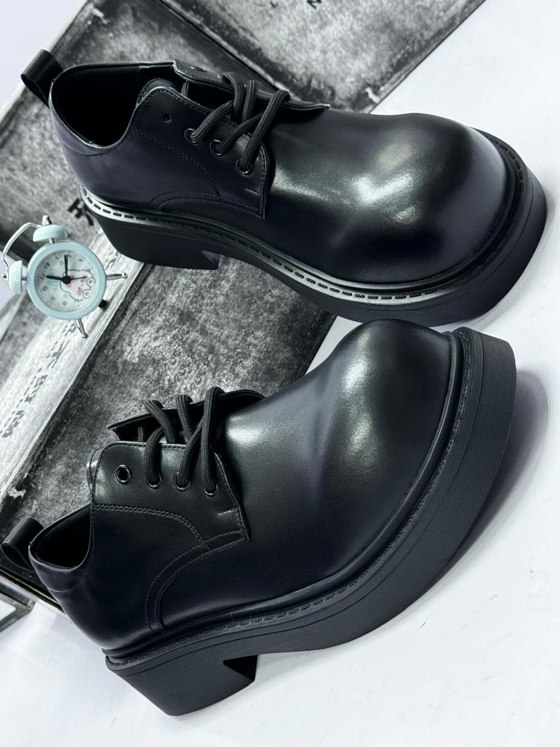 Black Leather Platform Oxford Shoes Black Leather Platform Oxford Shoes