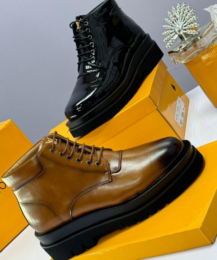 Brown Leather Lug Sole Boots