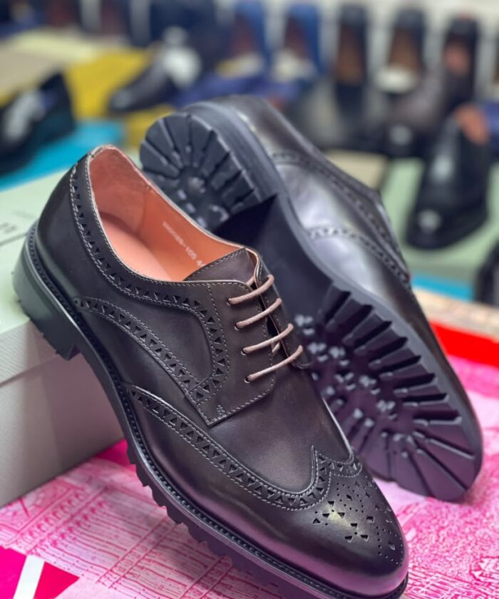Brown Leather Wingtip Brogue Shoes