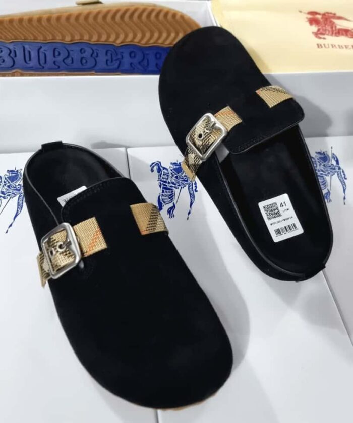 Burberry Suede Urchin Clogs Black