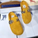 Burberry Suede Urchin Clogs Yellow