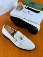 Burberry White Leather Loafers - Image 2