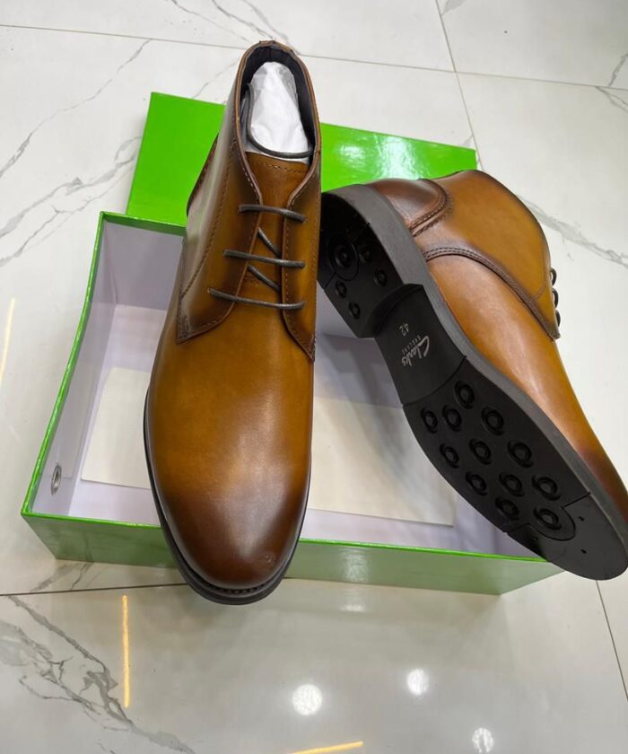 Burnished Tan Finish Rubber Sole Casual Smart Boots