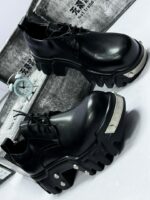 Chiclara Futuristic Black Platform Oxfords