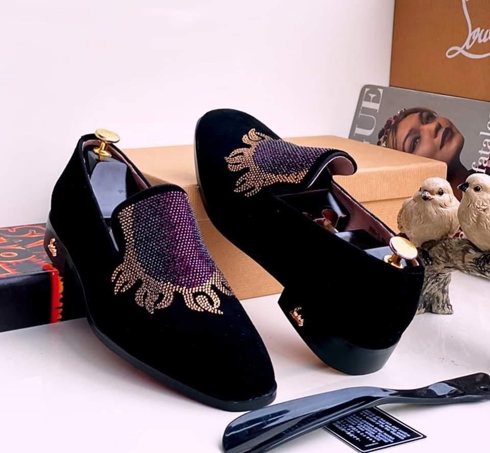 Christian Louboutin Black Velvet Loafers Christian Louboutin Black Velvet Loafers