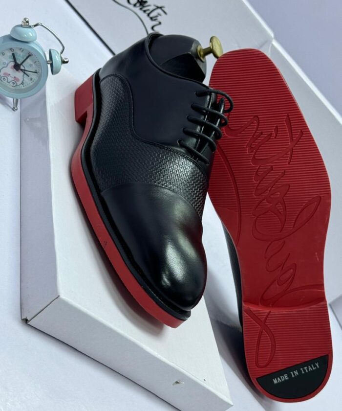 Christian Louboutin Men’s Textured Black Leather Shoes