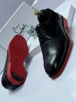 Christian Louboutin Men’s Textured Black Leather Shoes