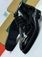 Clarks Black Patent Leather Ankle Boots