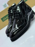 Clarks Black Patent Leather Ankle Boots