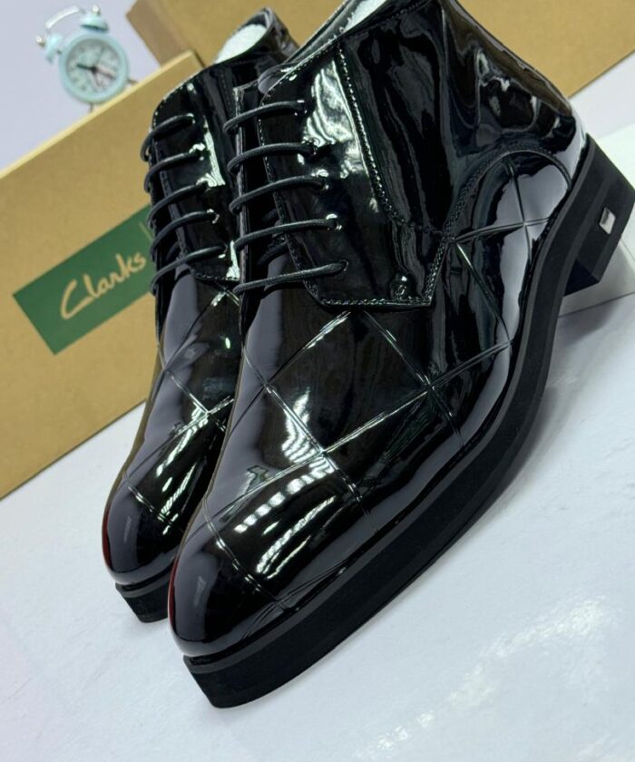 Clarks Black Patent Leather Ankle Boots