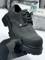 Dark Gray Canvas Derby Boots