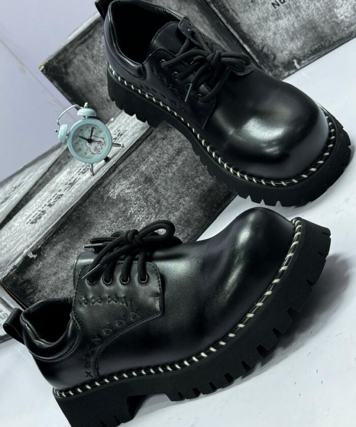 Dr. Martens-Style Black Derby Shoes