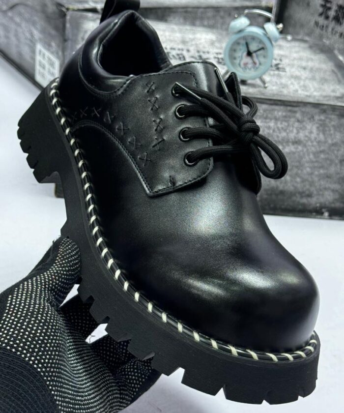 Dr. Martens-Style Black Derby Shoes