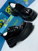 FDCP Men’s Classic Platform Patent Leather Lace-Up Shoes