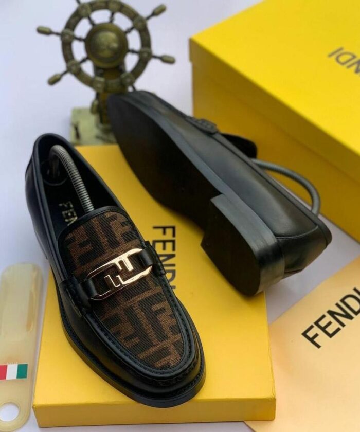 Fendi O'Lock Leather Loafers