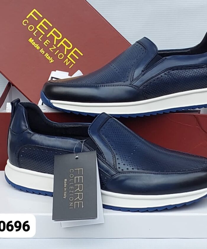 Ferre Collezioni Brown Leather Sneakers