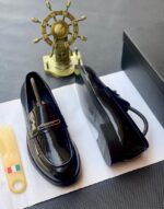 Gold Tone Buckle Luxury Designer Shoes - Image 2
