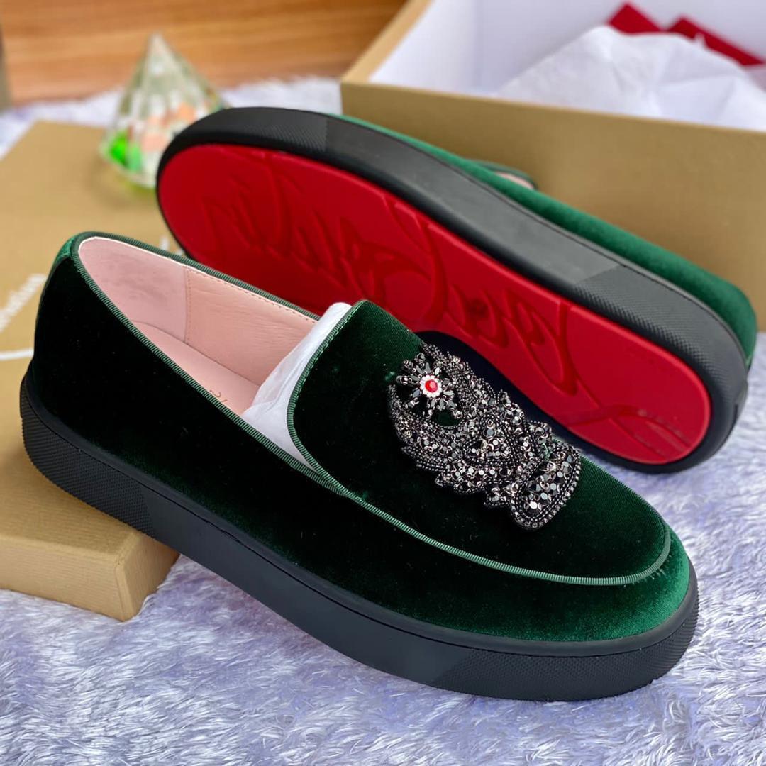 Green Velvet Loafers Green Velvet Loafers