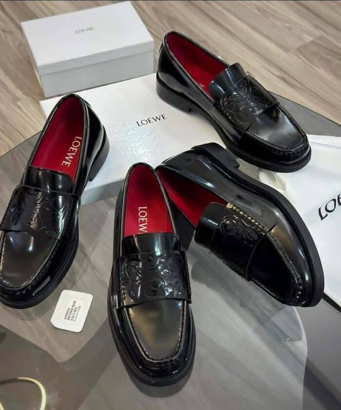Loewe Black Patent Leather Loafers