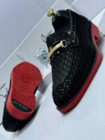Men’s Patterned Black Loafers