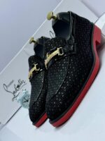 Men’s Patterned Black Loafers