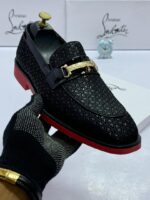 Men’s Patterned Black Loafers