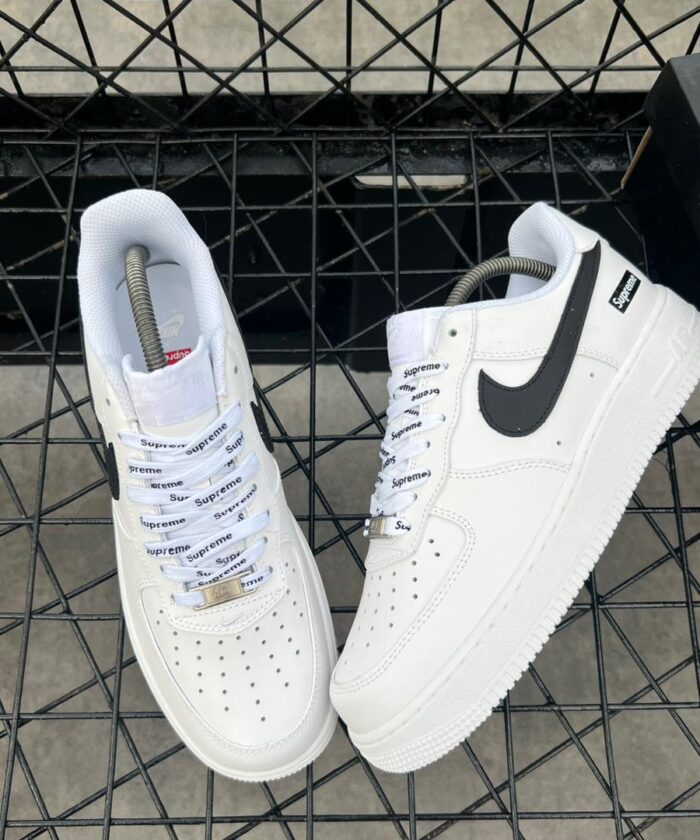 Men's White Leather Low-Top Sneakers
