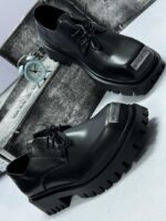 MrHu@Lun Black Leather Derby Shoes - Image 2