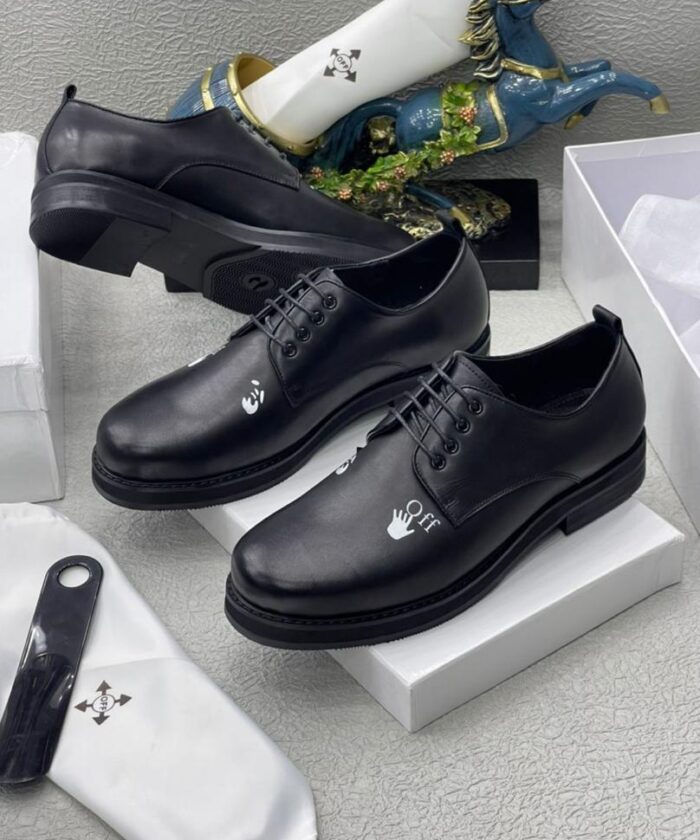 Off-White Black Leather Derby Shoes
