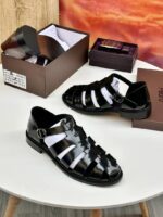 Pedro Black Fisherman Sandals