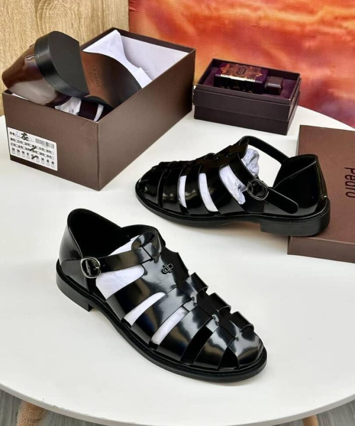 Pedro Black Fisherman Sandals