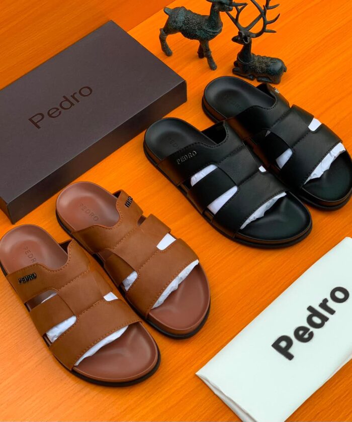 Pedro Leather Double-Strap Slides