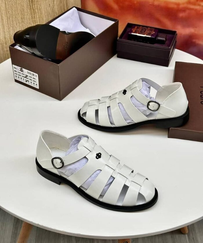 Pedro White Fisherman Sandals