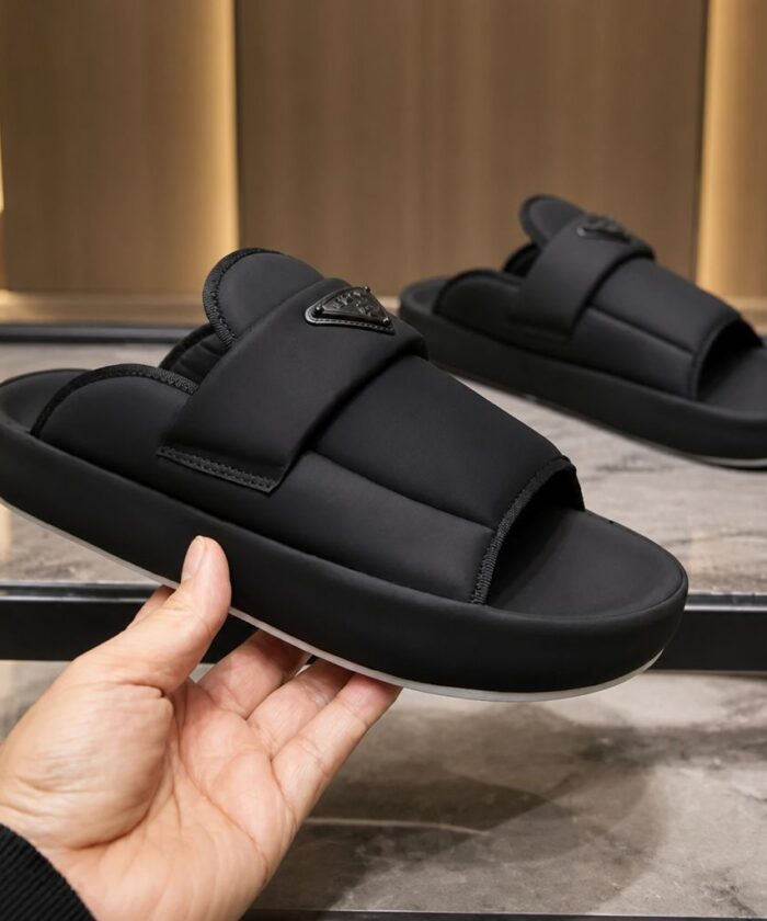 Prada Black Cloud Mule Slides
