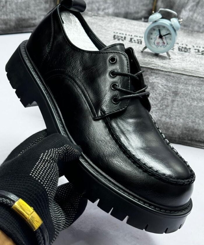 Qeezaza Luxury Black Leather Shoes