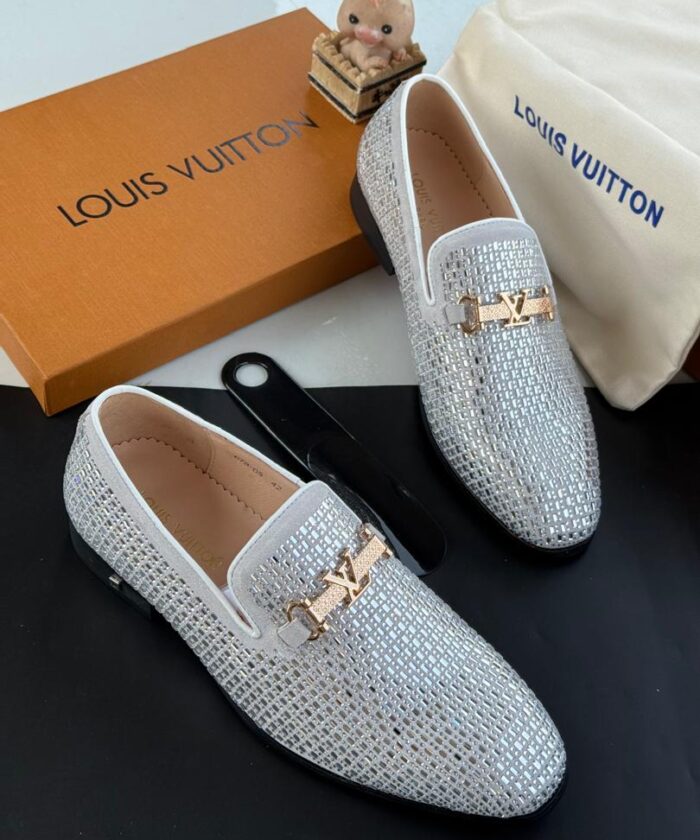 Silver Embellished Gold Bit Luxury Designer Shoes