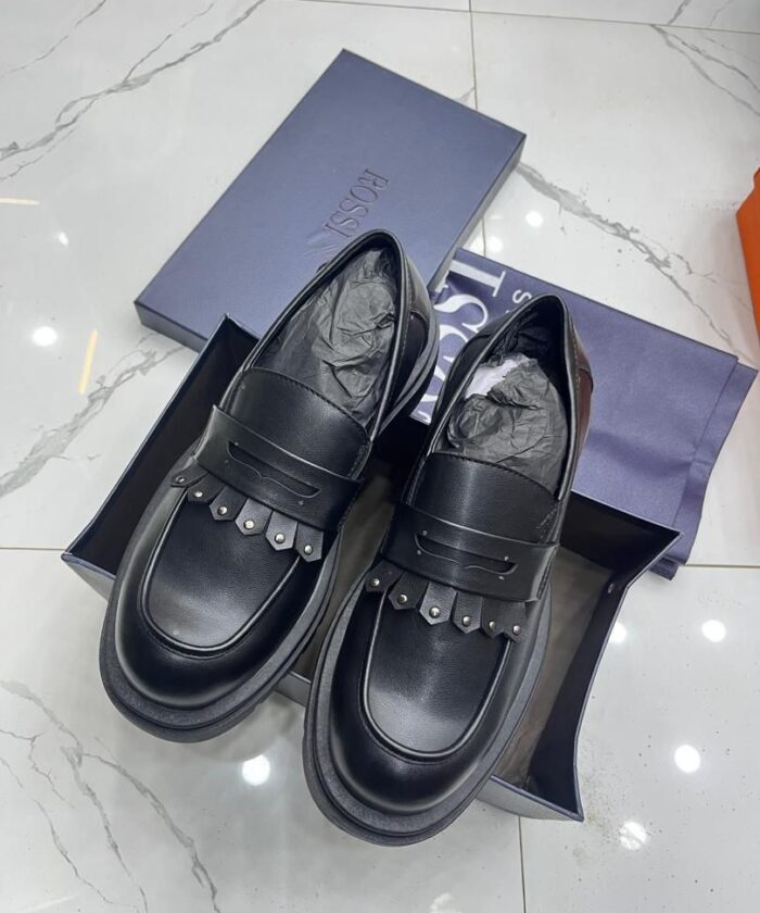Silver Studded Fringe Luxury Statement Shoes