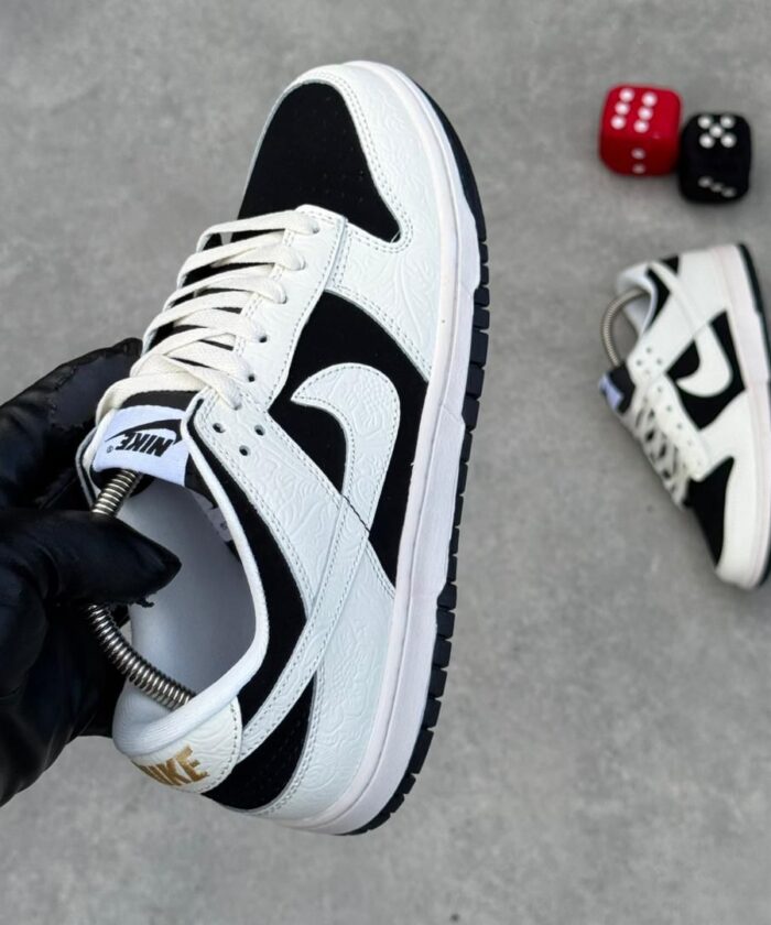 Textured Cream Leather Sneakers with Black Suede Overlays