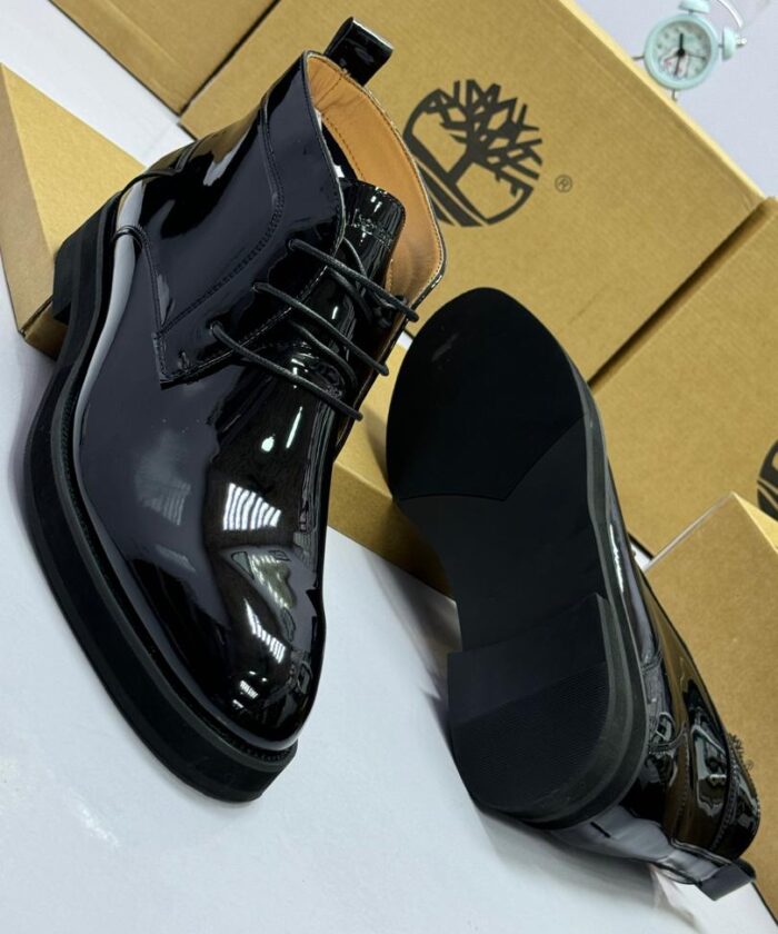 Timberland Glossy Black Lace-Up Boots